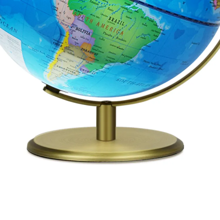 30cm Political World Globe with Bronze Color Base and Arc detail view 2